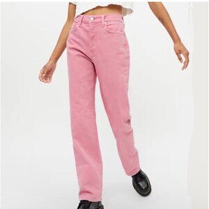 Pistola Cassie Super Hi Rise Button Fly Raw Hem Straight Jeans  26 NWT Read